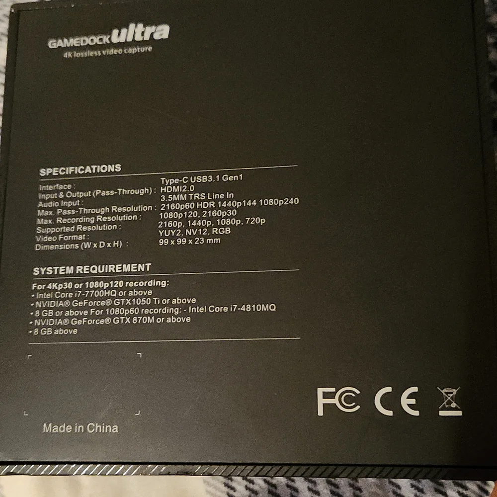 GAMEDOCK ultra 4k lossless video